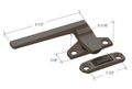 Left Hand Bronze Casement Window Locking Handle 1-1 2 Screw Holes 