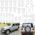 26pcs Full Set Exterior Decoration Trim Kit For Jeep Wrangler Jl Jlu 2018-2023 Door Hinge Handle Engine Hood Latch Wheel 