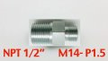 Autobahn88 Anti-rusted Steel Hose End Fitting Npt 1 2 Male To 4x1 5 Hex 22 L 43mm 1 7 Code Ftm511