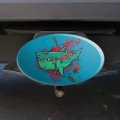 Shark Shipwreck With Debris Harpoon And Anchor Oval Tow Trailer Hitch Cover Plug Insert