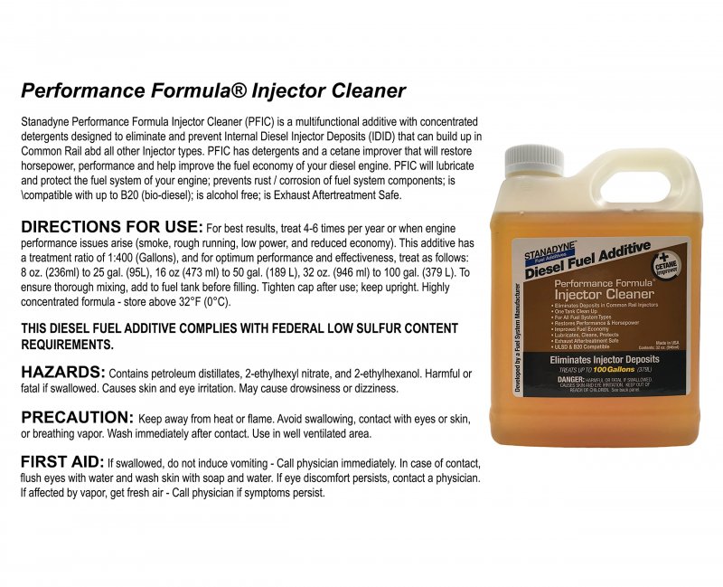 Performance Formula Diesel Injector Cleaner By Stanadyne 4 Pack Of 32 Oz Jugs  43566