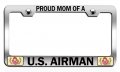 Proud Of A U S Airman Mom Mothers Day Ch Steel Auto Suv License Plate Frame Tag Holder