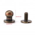 Walfront 20pcs Round Head Solid Copper Nail Rivet Button Diy Leather Accessories 8 6mm Bronze Tool
