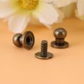 Walfront 20pcs Round Head Solid Copper Nail Rivet Button Diy Leather Accessories 8 6mm Bronze Tool