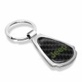 Ipick Image Compatible With Jeep In Green Real Black Carbon Fiber Chrome Metal Teardrop Key Chain Key-ring
