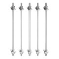 5pcs M4x140mm 304 Stainless Steel Double End Threaded Stud Screw Bolt With Nuts Square Flat Washers Spring For House 