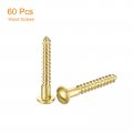 Uxcell Wood Screws M3 X 25mm Slotted Round Head Brass Self-tapping Woodworking Screw 60 Pcs