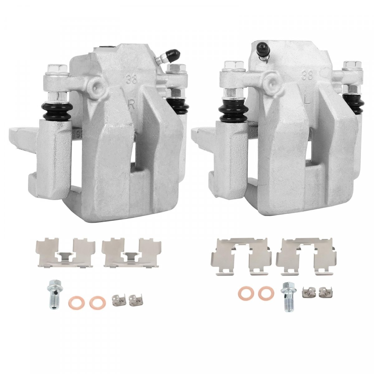 Rear Left Right 19b3193 Brake Calipers Set Silver 2 Pcs For Toyota Rav4 2006-2012