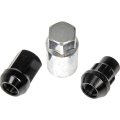 Wheel Lock Set For Chrysler Shadow Phantom 1993 1994 Carbon Steel Black Chrome M12 Thread 25mm Depth 19mm Hex 60 Degrees 