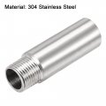 Uxcell Shower Head Extension Arm Stainless Steel 1 2pt Male To Female Thread 80mm Length Cast Pipe Fitting Coupler