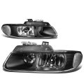 Auto Dynasty Black Housing Clear Corner Projector Headlight Lamps Tool Kit Compatible With Grand Caravan Plymouth Voyager 96-00
