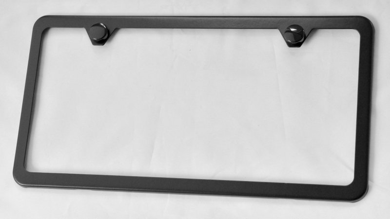 Slim Stainless Steel License Plate Frame Powder Coated Black Finish Universal Fit For Cars 12 25 In X 6