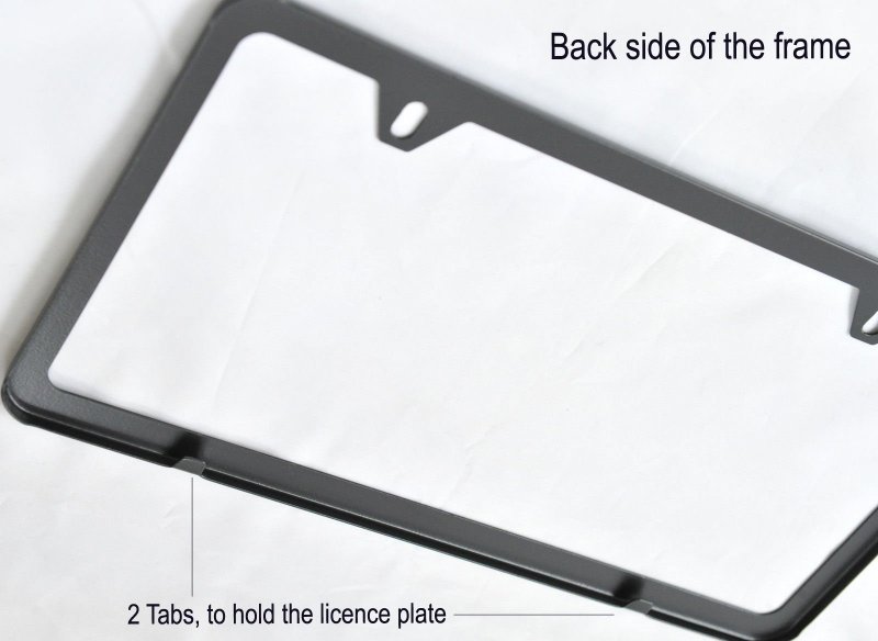 Slim Stainless Steel License Plate Frame Powder Coated Black Finish Universal Fit For Cars 12 25 In X 6