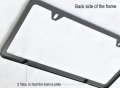Slim Stainless Steel License Plate Frame Powder Coated Black Finish Universal Fit For Cars 12 25 In X 6
