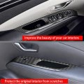 Blazeray Window Switch Button Shift Panel Trim Cover Sticker Abs Carbon Fiber Grain Decor For Hyundai Tucson 2022 2023 Interior