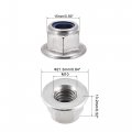 Uxcell M10 Nylon Insert Hex Lock Nuts With Flange 304 Stainless Steel Plain Finish 10pcs