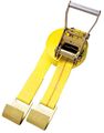 Security Chain Company Cc2640 40 Yellow 2 Inline Ratchet Strap With Wide Handle And Flat Hooks 