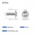 Uxcell Flanged Button Head Socket Cap Screws M8x22mm Hex Drive 304 Stainless Steel Fasteners Bolts Fully Threaded Machine Screw