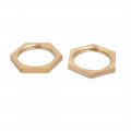 Uxcell 8 Pcs 1 2bsp Female Thread Brass Hex Nut Pipe Fitting Locknut