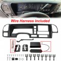 Hecasa Double Din Dash Panel Kit Compatible With 1995-2002 Gmc Suv Truck Black W Harness Car Radio Stereo