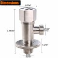 Hwmate Sus304 Stainless Steel Angle Stop Valve With G1 2 Inlet Outlet Brushed Finish