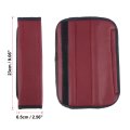 2pcs Universal Seat Belt Shoulder Pad Soft Microfiber Leather Car Safety Strap Covers Neck Mat For Comfortable Driving Wine Red