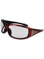 Magid Y90 Gemstone Onyx Protective Eyewear With Red Outside Black Inside Metal-like Inset And Clear Lens One Pair