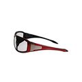 Magid Y90 Gemstone Onyx Protective Eyewear With Red Outside Black Inside Metal-like Inset And Clear Lens One Pair 