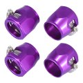 4pcs An12 Hex Car Hose Finisher Flexible Rubber Pipe Clamp With Screw Band Adapter Fitting For Oil Fuel Water Tube Purple 