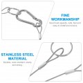 Healeved 12 Pcs Lanyard Cable Tether Retractable Wire Keychain Safety Loop Lock Extension Cord Fishing Gear Hardware Stainless