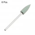 Uxcell 6pcs 800 Grits Abrasive Mounted Stone 2 35mm Shank 1 4 6mm Dia Pointed Point Heads Grinding And Polishing Wheels For
