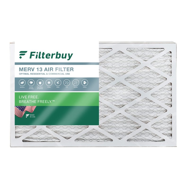 Filterbuy 12x25x1 Air Filter Merv 13 Optimal Defense 1-pack Pleated Hvac Ac Furnace Filters Replacement Actual Size 11 75 X 24