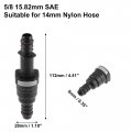 X Autohaux 5 8 15 82mm Sae To 14mm Straight Car Fuel Line Hose Quick Release Connector Disconnect Nylon 2 Set