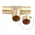 X Autohaux 19mm Tee Hose Barb Brass 3 Way Connector Coupler For Joiner Air Water Oil Pipe