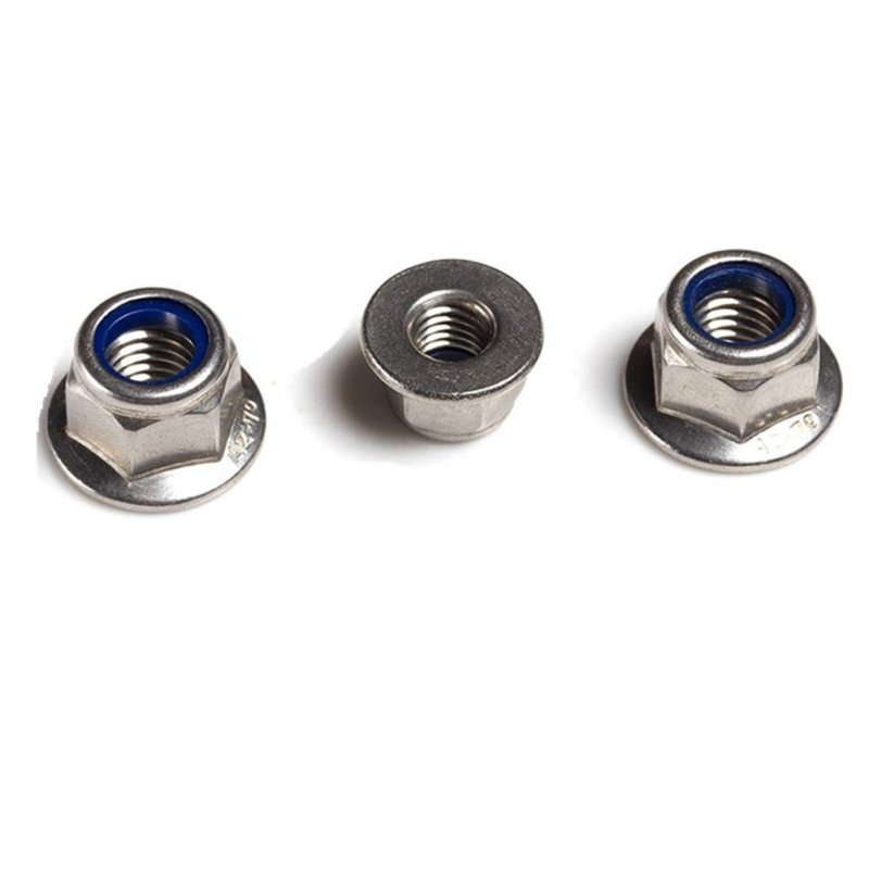 M4 X 0 7 A2 Stainless Steel Din 6926 Hex Flange Nylon Insert Lock Nuts 18 8 304 Bright Finish Pack Of 25