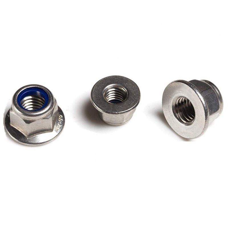 M4 X 0 7 A2 Stainless Steel Din 6926 Hex Flange Nylon Insert Lock Nuts 18 8 304 Bright Finish Pack Of 25