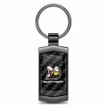 Ipick Image For Dodge Scat-pack Full Color Real Black Carbon Fiber Gunmetal Metal Case Key Chain Keychain Official Licensed