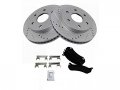 Front Semi Metallic Brake Pad And Cross Drilled Slotted Rotor Kit 6 Lug Compatible With 1999-2006 Chevy Silverado 1500 