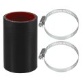 1 Set 54mm 2 13 Id 100mm 3 94 Length 0 Degree Black Red Car Silicone Hose With Clamps Coolant Universal 