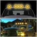 Auto Dynasty Compatible With Gmc C K Series 1500-3500 5 X Led Cab Roof Top Light Lens Bulbs Smoked Housing Yellow