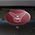 Texas Woman S Unviversity Primary Logo Oval Tow Hitch Cover Trailer Plug Insert 2