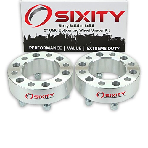 2 Pc Sixity 6x5 5 Wheel Spacers For Gmc Jimmy K1500 Suburban Safari Sierra Denali Yukon Xl 1500 M14x1 5mm 1 25in Studs Lugs