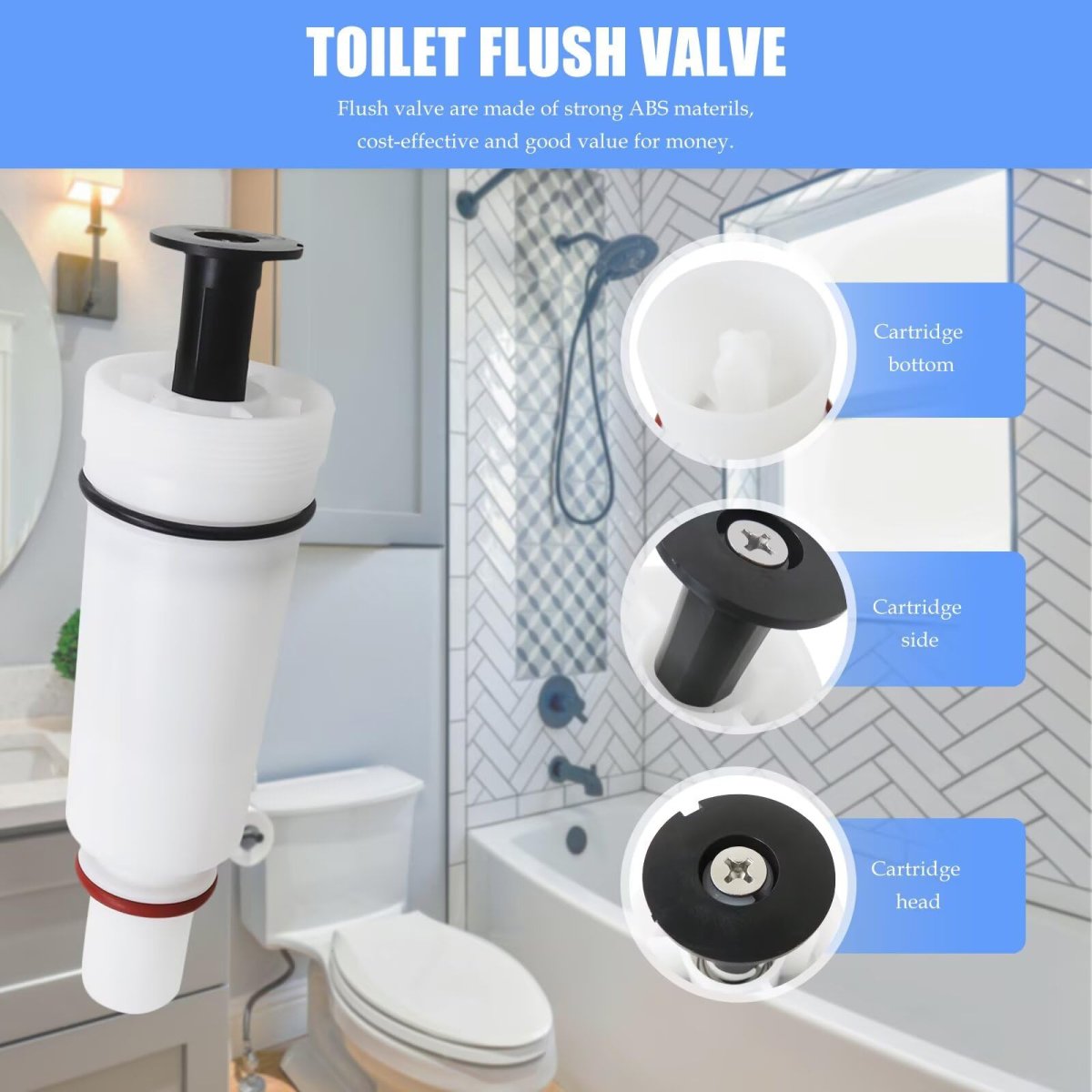 Flush Valve Cartridge Assembly C-100500-k For Flushmate 501 501a 503 504 And M-101526-f3 Toilet Replacement Part