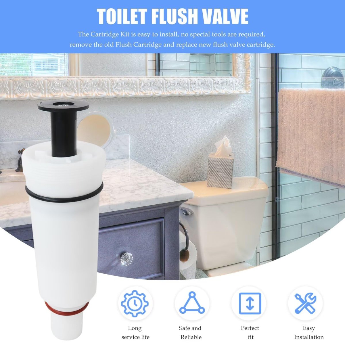 Flush Valve Cartridge Assembly C-100500-k For Flushmate 501 501a 503 504 And M-101526-f3 Toilet Replacement Part