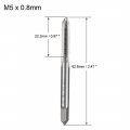 Uxcell Metric Machine Tap M5x 0 8mm H2 High Speed Steel 3 Straight Flutes Screw Tapping Threading Machinist Repair Diy Tool