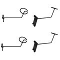 4 Pc Gloss Black Hat Racks Wire Grid Wall Cap Slat Panels Gridwall Display Hook Retail Store