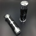 Smt- Chrome Comfort Flame Rubber Hand Grips 1 25mm Compatible With Choppers H-d Suzuki Kawasaki With Throttle Bar Ends Kawasaki