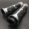Smt- Chrome Comfort Flame Rubber Hand Grips 1 25mm Compatible With Choppers H-d Suzuki Kawasaki With Throttle Bar Ends Kawasaki