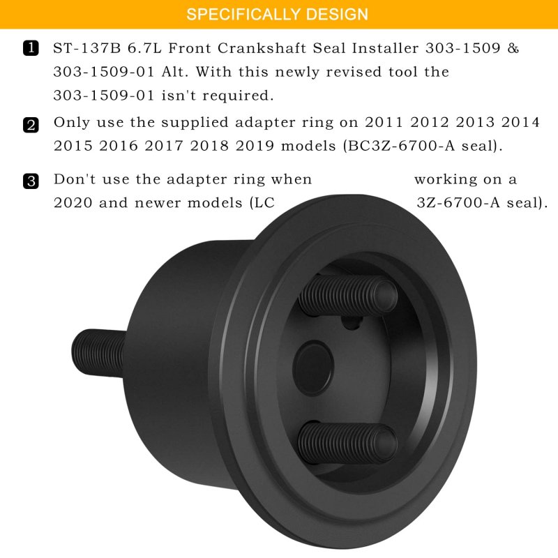 6 7l Front Crankshaft Seal Installer Tool 303-1509 303-1509-01 Alt St-137b For Ford Super Duty F-250 F-350 F-450 F-550 F-650