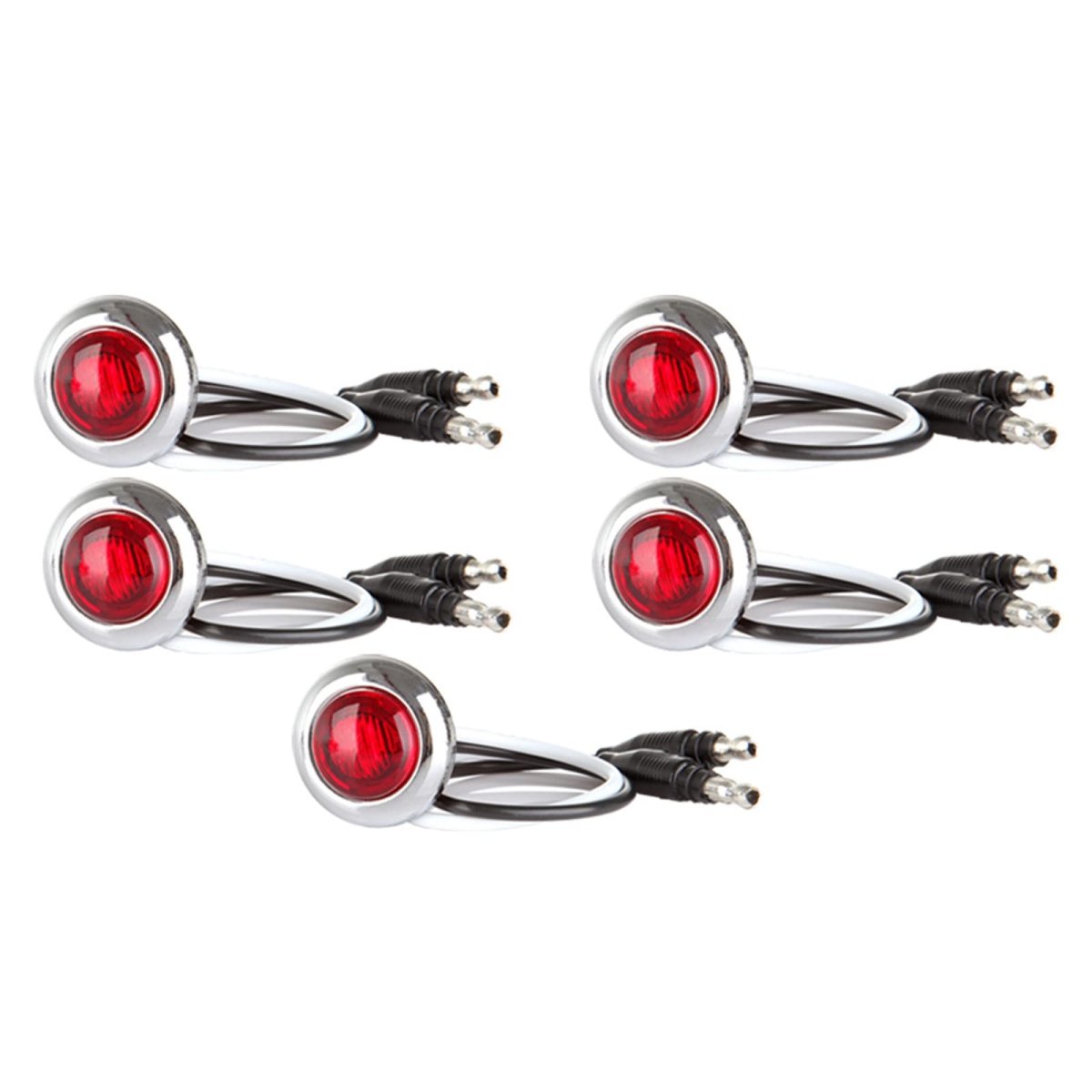 5 Pack 3 4 In Round Mini Led Clearance Lights Waterproof Red Side Marker Indicator Lamps For Trailer Truck Rv Atv And Boat 12v